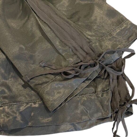 Karen Millen Satin and Crepe Pants Silky Black Tie Ankle Flowy Soft Waist Size 4 - Picture 13 of 14